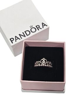Pandora My Princess Tiara Ring Size 52 Sterling Silver CZ Crown Band